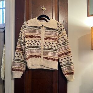 Christy Dawn Richard Cardigan in Fair Isle Rose, size M